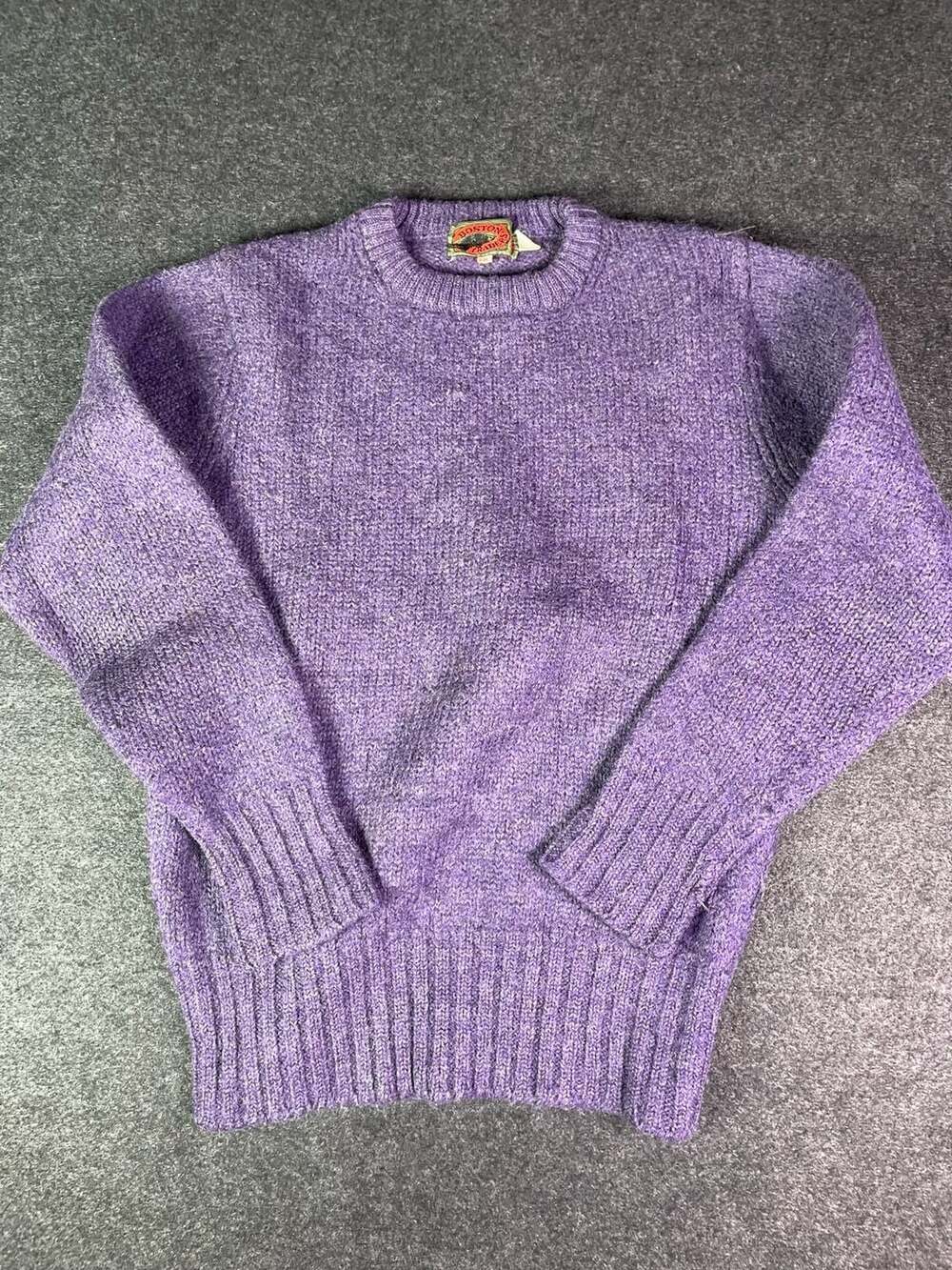 Boston Traders Crew Neck Sweater Size M Purple Pure New Wool